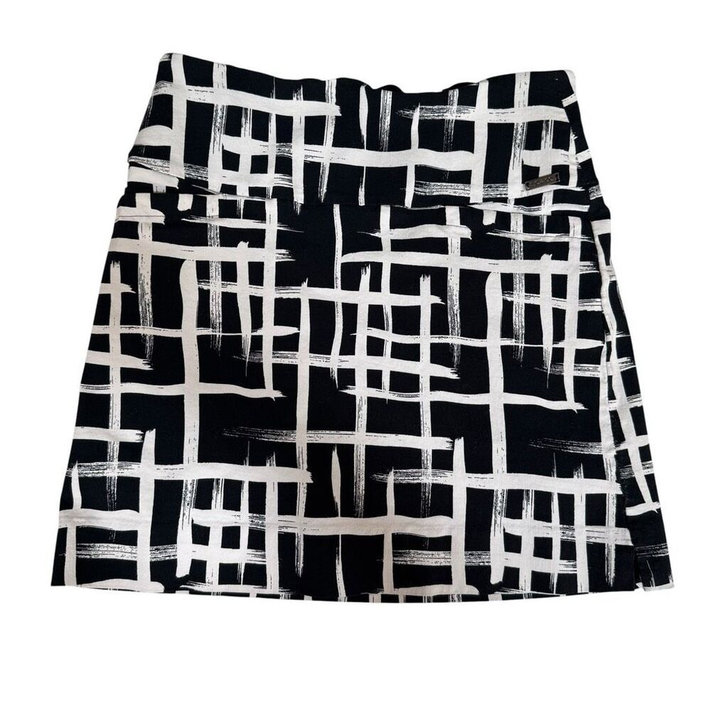 S.C. & Co. Black White Abstract Print Skort Women’s M Medium Stretch Golf Tennis